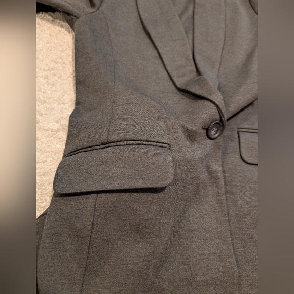 Tailored Susan Graver Heather Gray Blazer Jacket Notched Lapels Wrinkle Free XXS - Picture 5 of 10